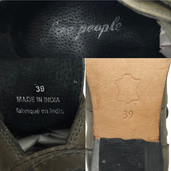 Free People Monument Western Ankle Bootie US 8.5 EU 39 Leather Double Buckle - Picture 8 of 16